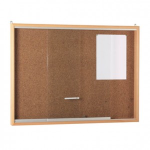 Tablero de anuncios de corcho con bordes en madera de haya GA0301700. Panel de corcho. Mobiliario escolar.