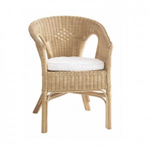 Elegante y cómodo sillón de mimbre con cojín (por separado) para mobiliario escolar GA0301400