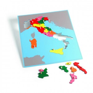 Puzzle mapa de Italia, GM223BIT0, material montessori, geografía, material escolar infantil.